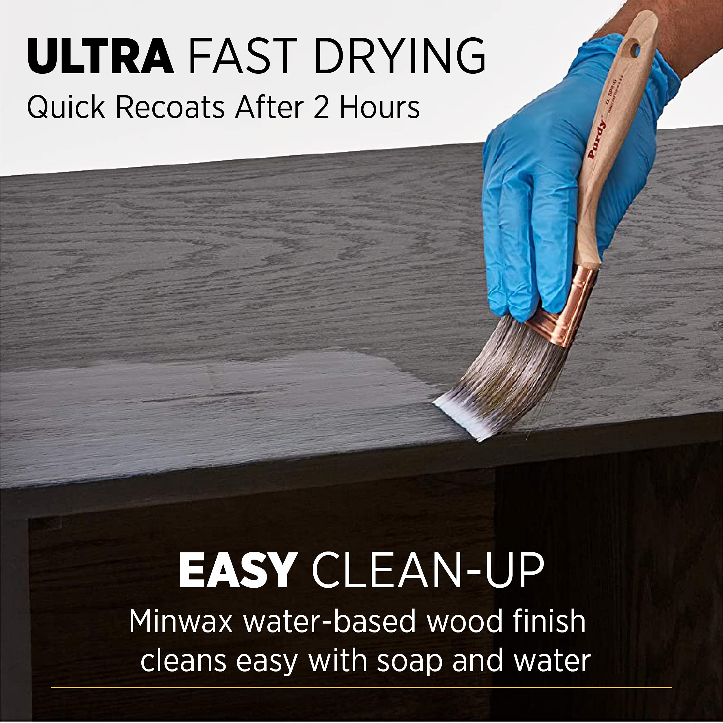 Minwax Polycrylic Protective Finish, Clear Matte, 1/2 Pint, 222224444 - Image 5